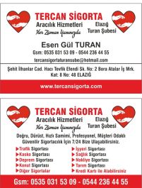 Tercan Sigorta Elazığ Turan şubesi